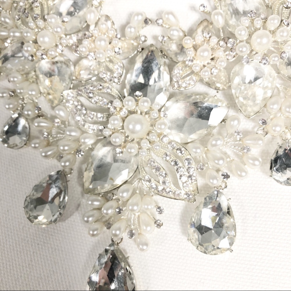 Princess Pageant Rhinestone Pearl Necklace NWOT - Picture 4 of 8
